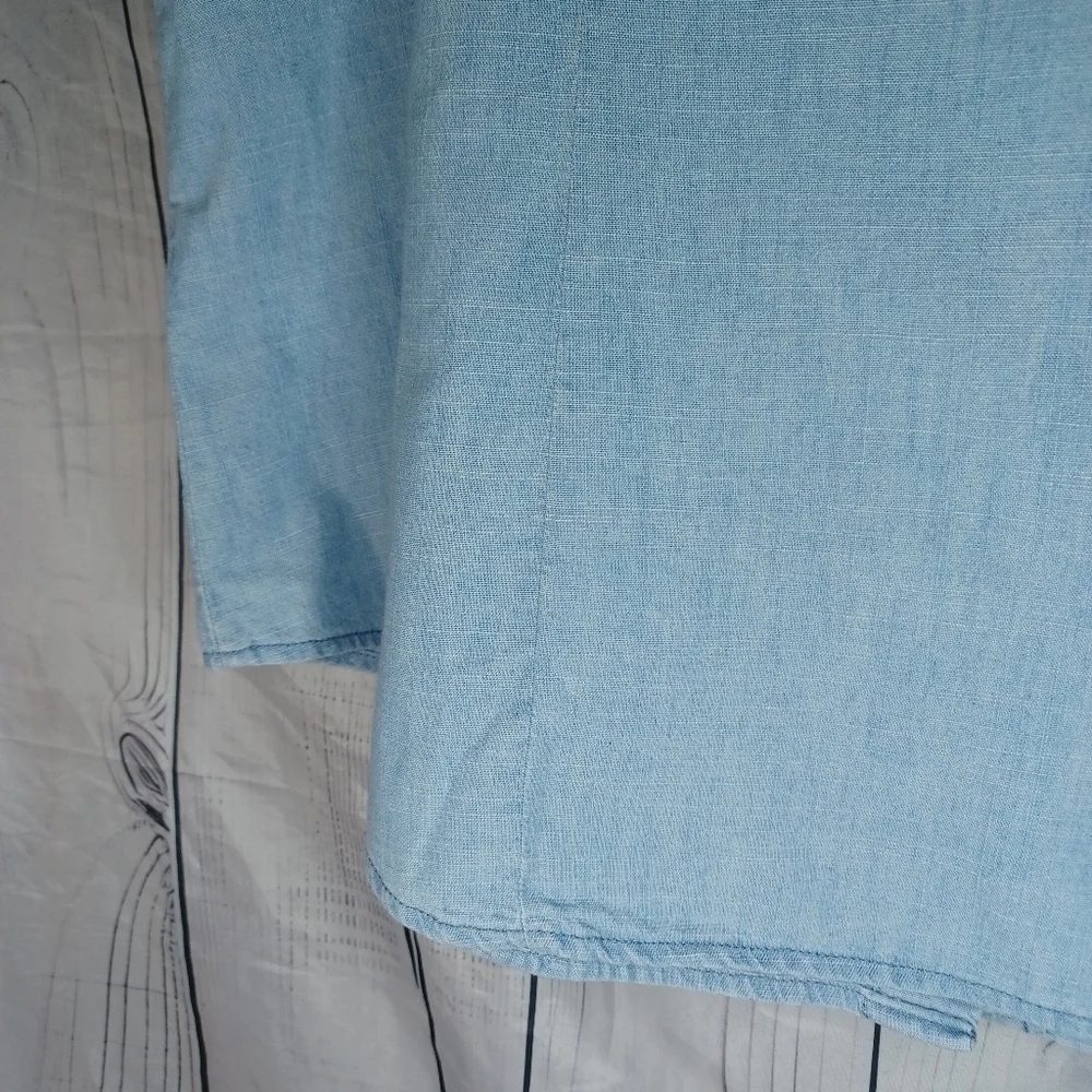 J.Crew Factory Women's Chambray Button-Down Classic Preppy Sleeveless Top NWT